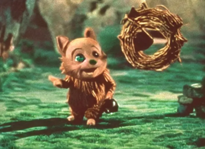 Image similar to a film still of teemo in the wizard of oz ( 1 9 3 9 ), technicolor