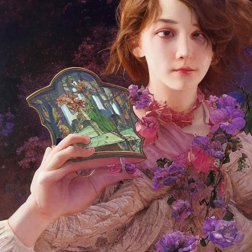 Image similar to Alice from Everlasting summer, highly detailed, digital painting, artstation, concept art, smooth, sharp focus, illustration, ArtStation, art by artgerm and greg rutkowski and alphonse mucha and J. C. Leyendecker and Edmund Blair Leighton and Katsuhiro Otomo and Geof Darrow and Phil hale and Ashley wood and Ilya repin and Charlie Bowater