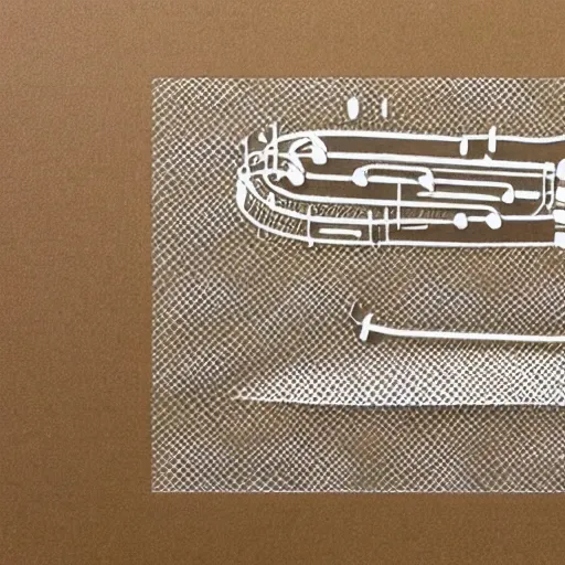 Image similar to A piece of grid paper cut out in the shape of a saxophone