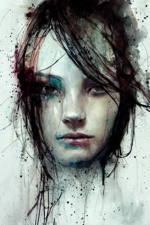 Image similar to sad woman portrait art by agnes cecile, beautiful, soft, smooth, solitude, dramatic, peaceful