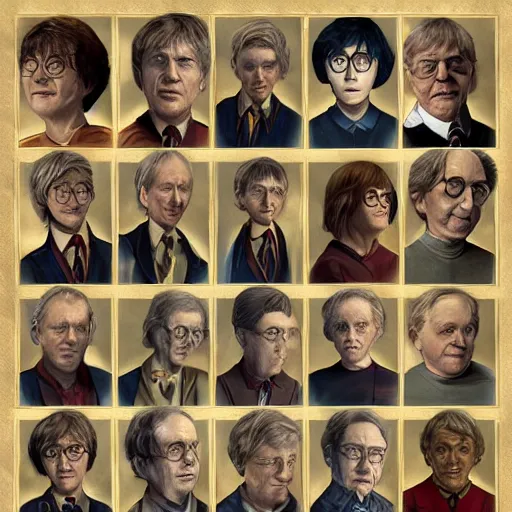 Image similar to a portrait of harry potter at the age of 7 0, detailed, conceptual, close up shot, trending on artstation