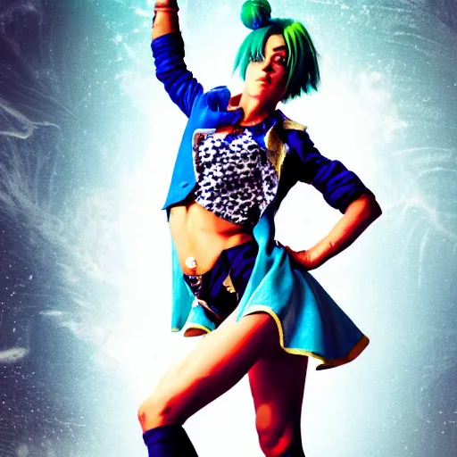 Image similar to a fotograph of jolyne kujoh from jojo's bizarre adventure, filmic, cinematographic