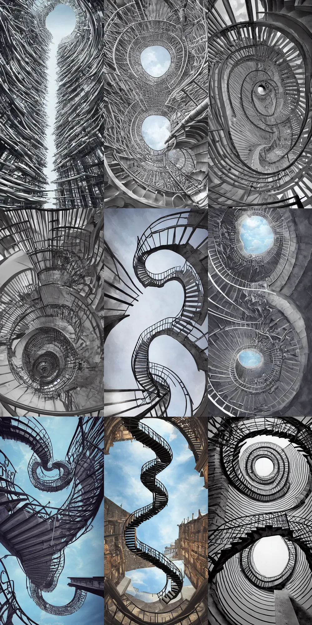 matte painting of an infinite spiral staircase | Stable Diffusion | OpenArt