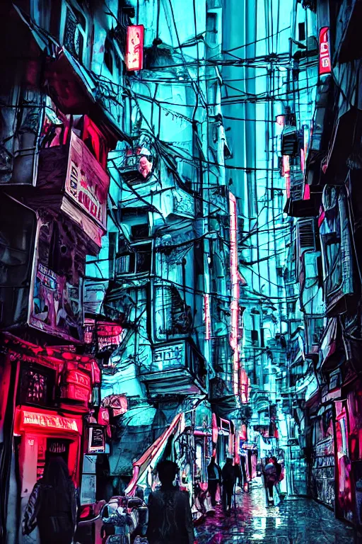 Image similar to cyberpunk style art of istanbul