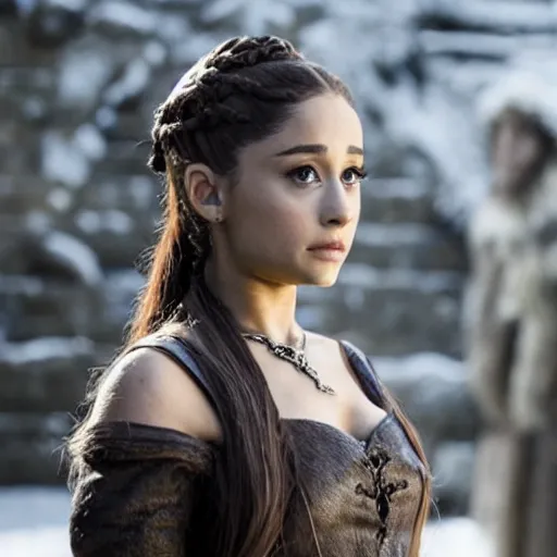 Image similar to still of ariana grande in game of thrones