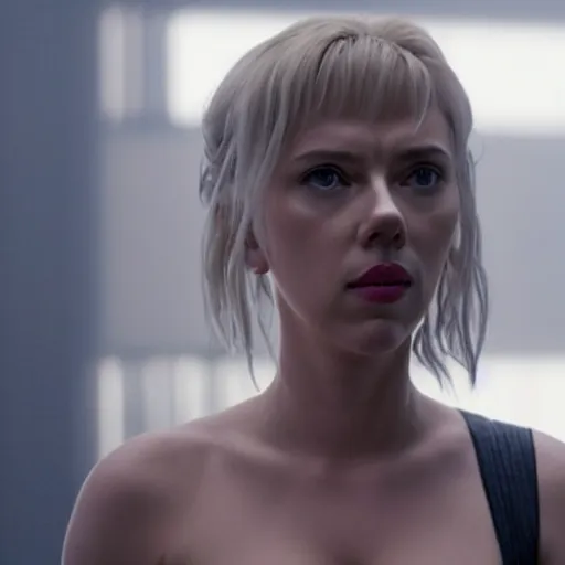 Prompt: a still of Scarlett Johansson in Ghost in the Shell (2017)