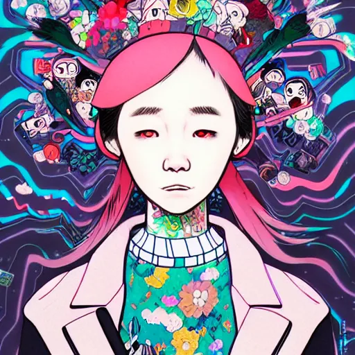 Image similar to personification of trashcan as a person, style of yoshii chie and hikari shimoda and martine johanna and studio ghibli, highly detailed