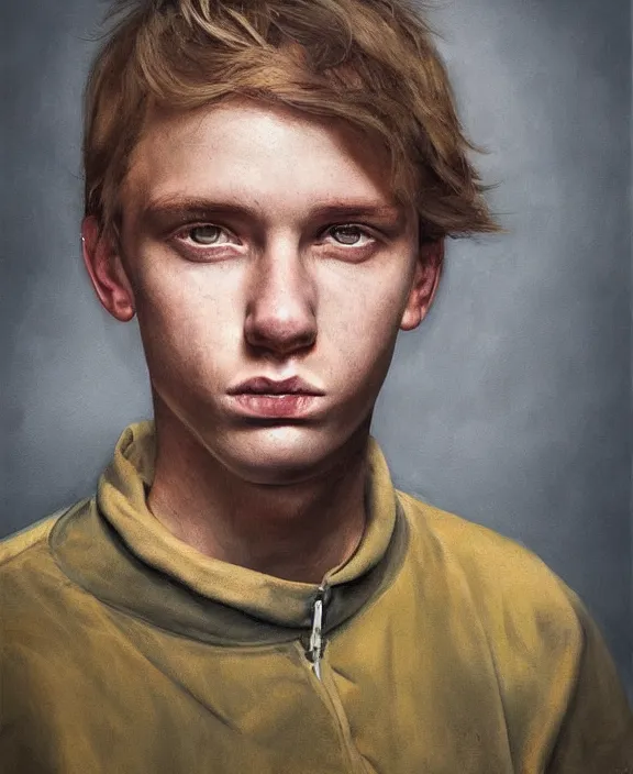 Image similar to heroic portrait of a young swedish man. art by denys tsiperko and bogdan rezunenko, hyperrealism