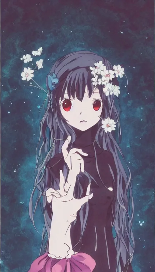 Image similar to the being death as a cute anime girl from a studio ghibli film