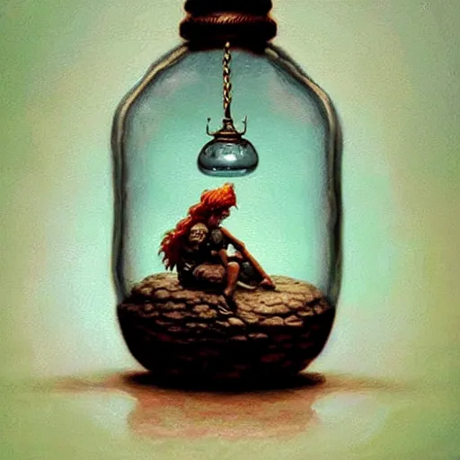 a tiny realistic proportioned storm genie, sitting Stable Diffusion