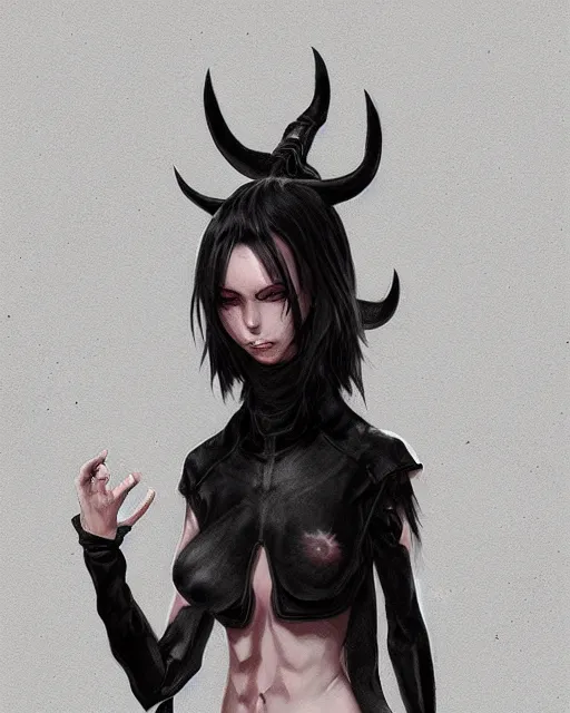 Image similar to Anime demon girl wearing rick owens, art of ‘B.c.N.y.’ and Toni Infante, concept art, digital painting, trending on artstation