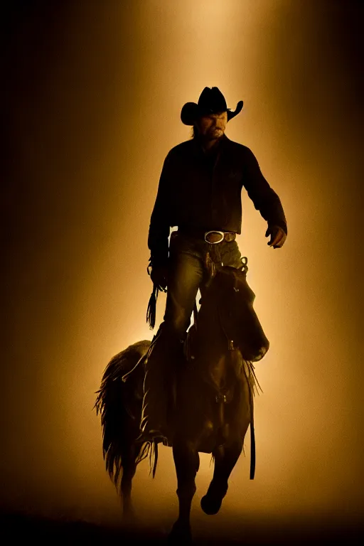 Prompt: cinematic of liam neeson cowboy, dramatic, moody lighting