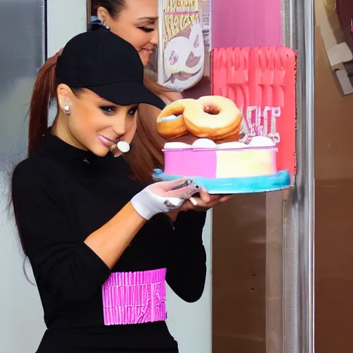 ariana grande licking a donut at a donut shop | Stable Diffusion | OpenArt