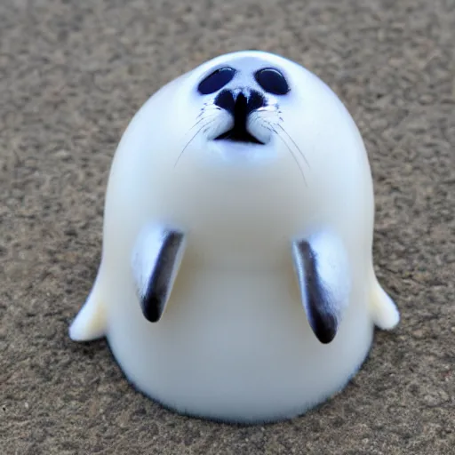 Image similar to a baby harp seal chess piece