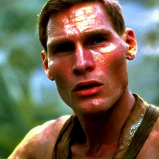 Image similar to Live Action Still of Jerma985 in Apocalypse Now, real life, hyperrealistic, ultra realistic, realistic, highly detailed, epic, HD quality, 8k resolution, body and headshot, film still