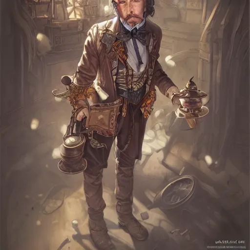 Image similar to steampunk doctor, highly detailed, d & d, fantasy, highly detailed, digital painting, trending on artstation, concept art, sharp focus, illustration, global illumination, shaded, art by artgerm and greg rutkowski and fuji choko and viktoria gavrilenko and hoang lap