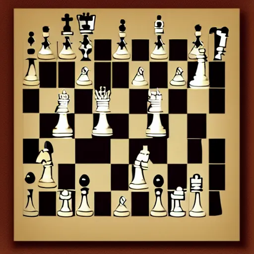 Prompt: chess fantasy, 2d matte colors, poster style