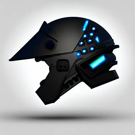 Prompt: cyberpunk helmet, concept art, a beak, artstation, glowing leds, high details, stickers
