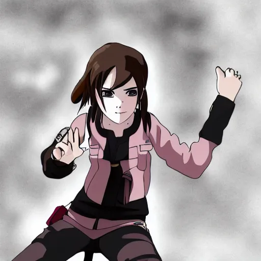 Prompt: emma watson in the style of naruto, fan art