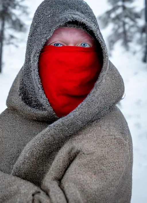 Image similar to portrait photo still of real life kenny mccormick, 8 k, 8 5 mm, f. 1 4