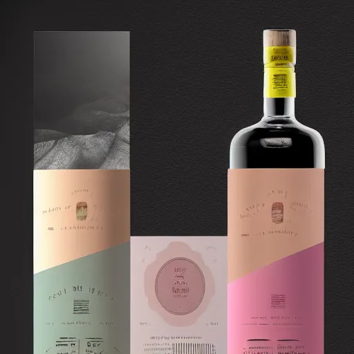 Prompt: pastel colours, conceptual whiskey packaging, label design, behance, packaging of the world, award, front label, packaging design, craft