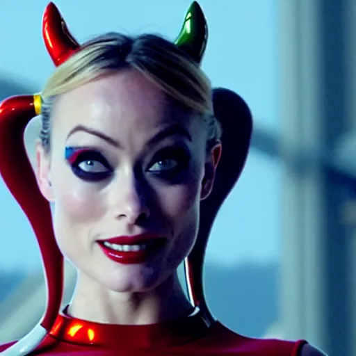 Prompt: Olivia wilde as harley quinn, 8k, highly detailed, high definition, full view, cinematic lighting