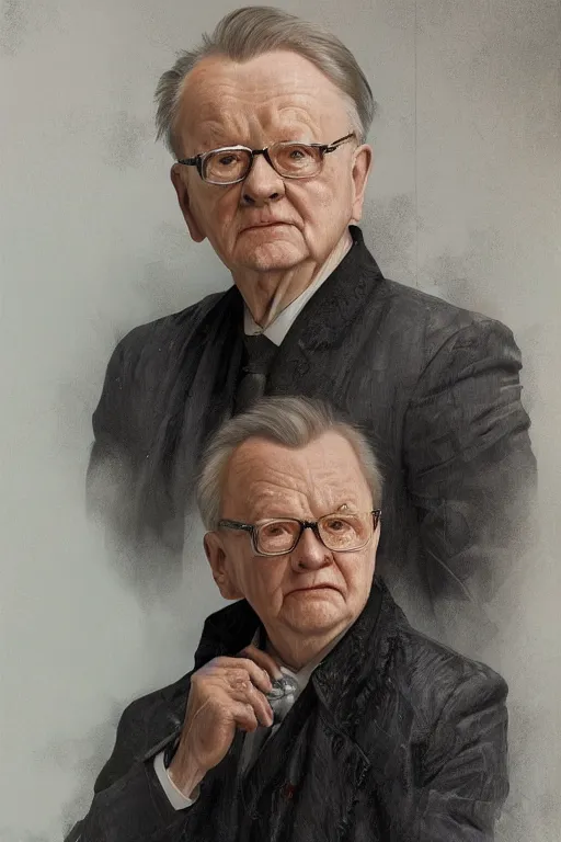 Image similar to portrait of martti ahtisaari, highly detailed, digital painting, artstation, photorealistic, photography, sharp focus, illustration, art by artgerm and greg rutkowski and alphonse mucha