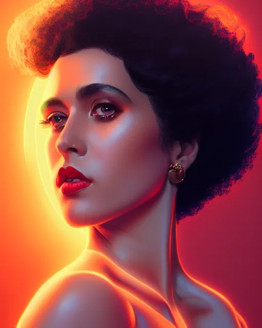 Image similar to symmetry portrait of poly styrene, glam, feminine, glowing lights intricate, elegant, highly detailed, digital painting, artstation, concept art, smooth, sharp focus, illustration, art by artgerm and greg rutkowski and fra angelico and unreal engine 5