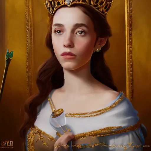 Prompt: a portrait of a jewish princess in a disney movie, oil painting, pale colors, high detail, 8 k, wide angle, trending on artstation,