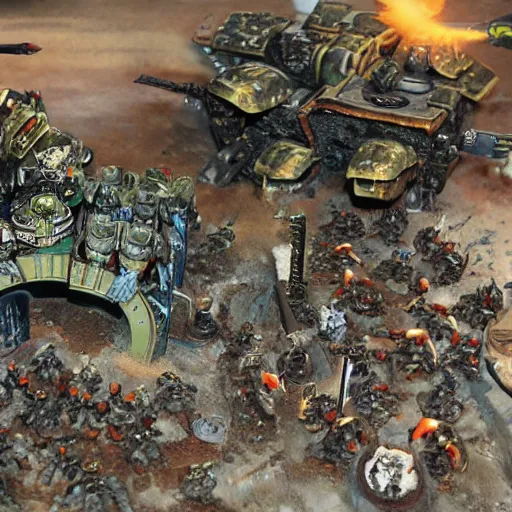 horus heresy drop site massacre, painted scene from | Stable Diffusion ...