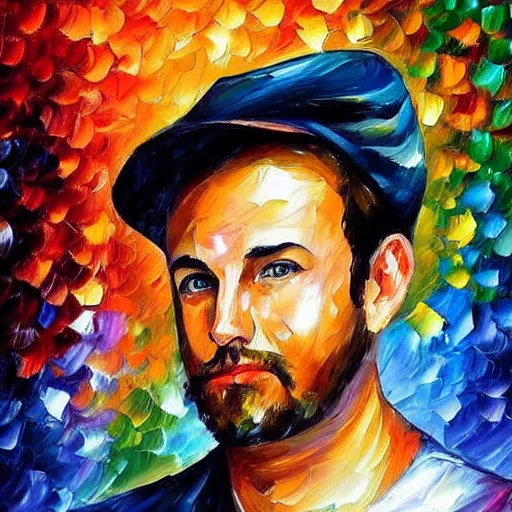 Image similar to a portrait of a man by leonid afremov