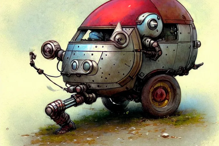 Prompt: adventurer ( ( ( ( ( 1 9 5 0 s retro future robot android rat hero wagon. muted colors. ) ) ) ) ) by jean baptiste monge!!!!!!!!!!!!!!!!!!!!!!!!! chrome red