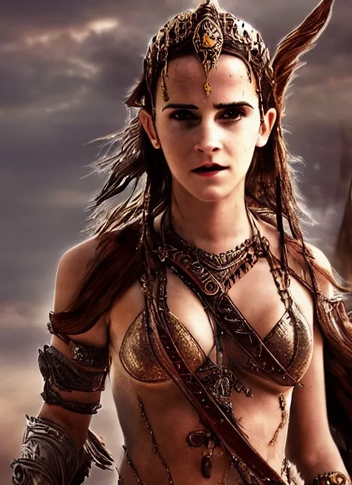 Prompt: ultrarealistic photo of warrior princess emma watson dejah thoris, full body, cinematic,