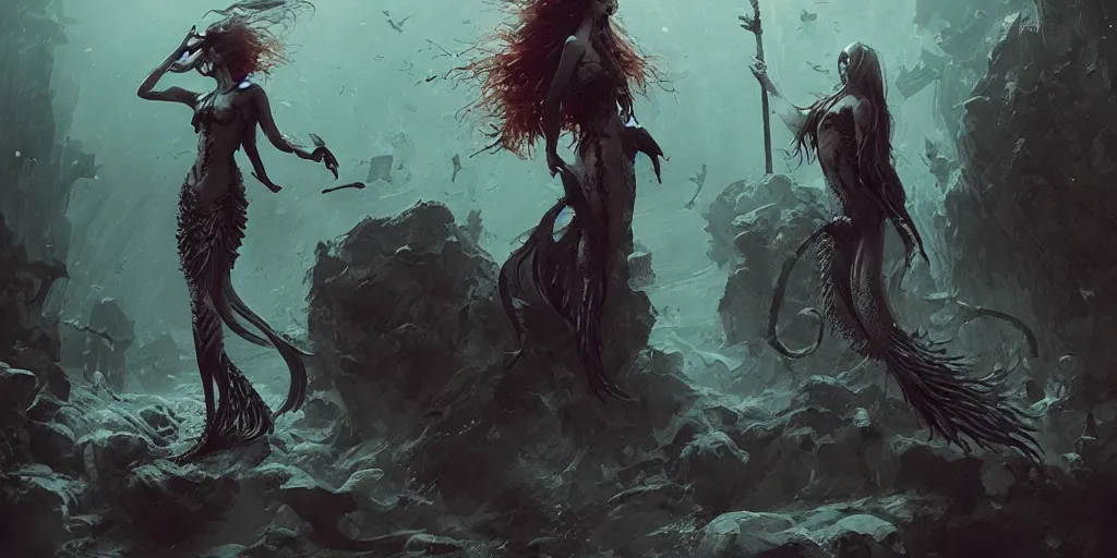 gothic mermaid wallpaper