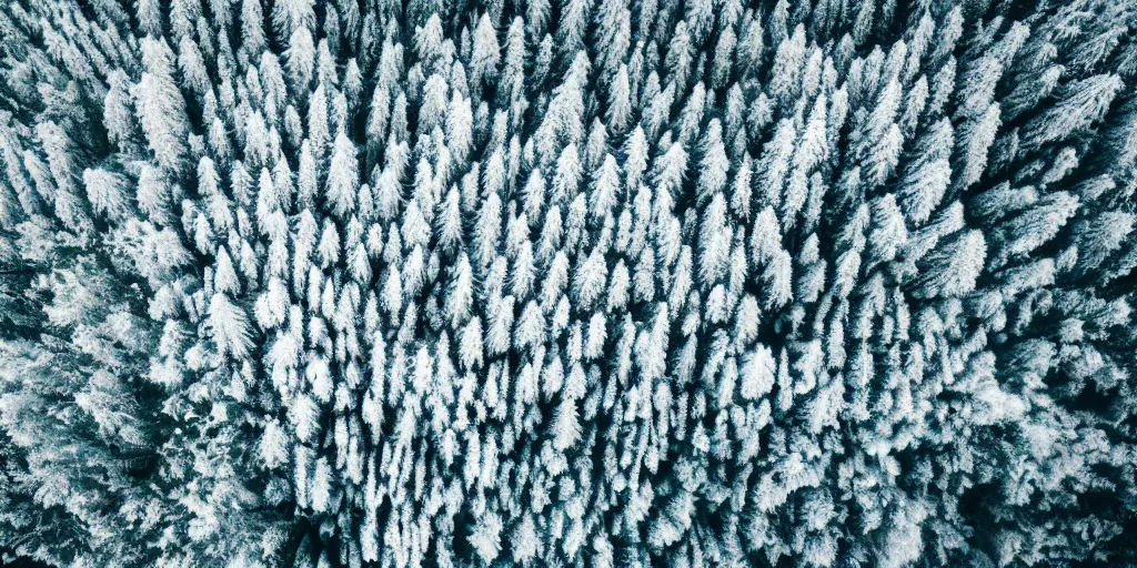 Image similar to aerial shot of a snow storm on a tropical forest