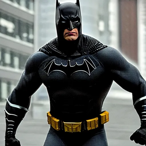 Image similar to Dwayne Johnson as Spiderbatman , an film still