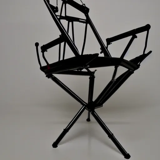 Prompt: futuristic sci - fi professional lighting. hobby diy engineering photo. tensegrity captain's chair