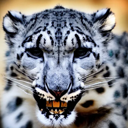 Prompt: Snow leopard with a smokey joint in his mouth, iPhone photo