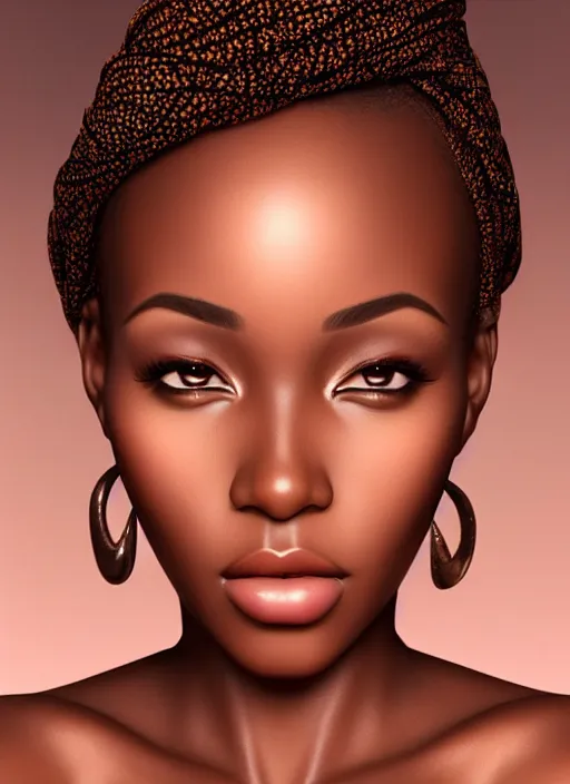 Prompt: a gorgeous african female photo, professionally retouched, soft lighting, realistic, smooth face, full body shot, torso, dress, perfect eyes, sharp focus on eyes, 8 k, high definition, insanely detailed, intricate, elegant, art by artgerm and jason chan