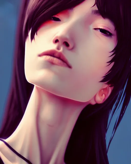 Prompt: full very close up neck shot of a beautiful skinny choir girl, in tshirt, anonymous, faceless, by saruei and guweiz and ilya kuvshinov, digital art, highly detailed, intricate, sharp focus, trending on artstation hq, deviantart, pinterest, unreal engine 5, 4 k uhd image