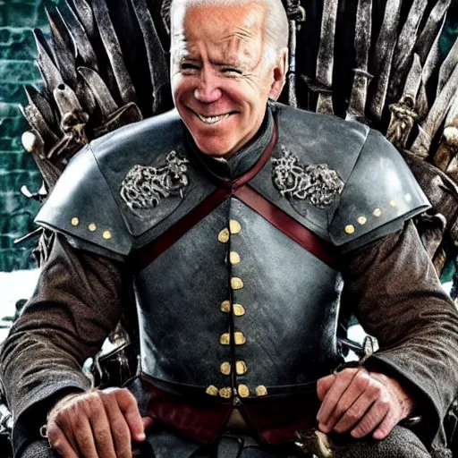 Image similar to A promotional image of Joe Biden as as a Lannister soldier in Game of Thrones