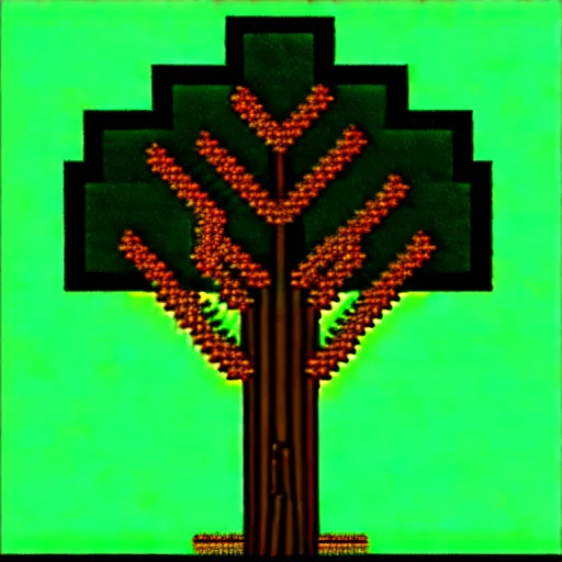 Prompt: giant tree ,pixel art