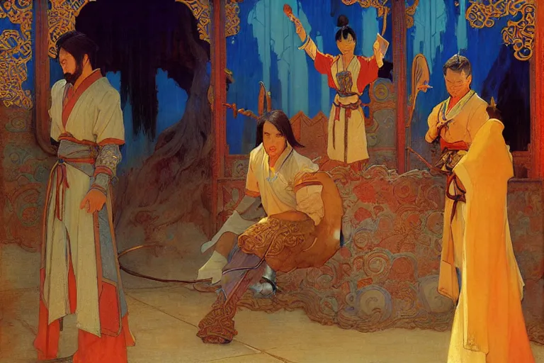 Image similar to tales of earthsea, tang dynasty, painting by gaston bussiere, craig mullins, j. c. leyendecker, tom of finland