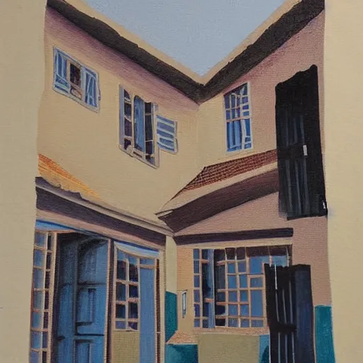 Prompt: mattisse style painting of architecture