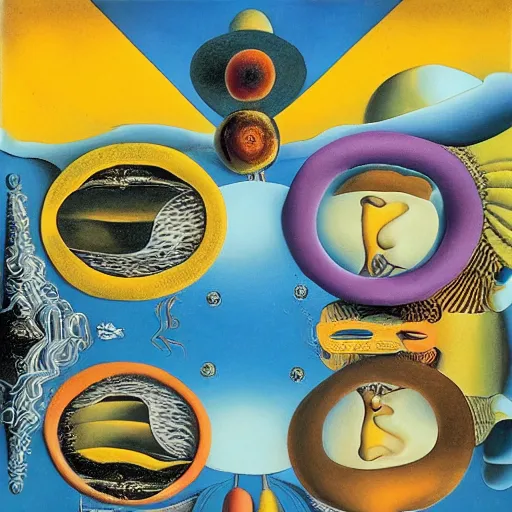 Image similar to the multiverse, in the style of salvador dali, retro book cover