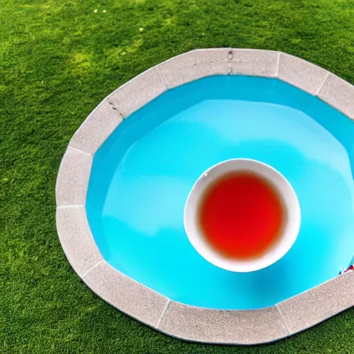 Image similar to a pool in the shape of a cup of tea
