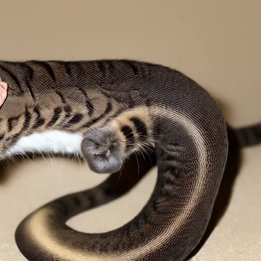 Image similar to cat snake hybrid