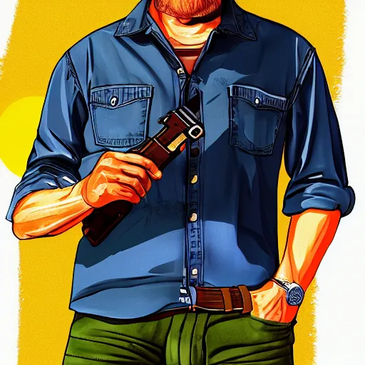 Prompt: GTA 5 illustration digital art of The Dude, Jeff Bridges (1998)