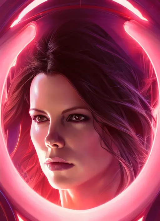 Prompt: symmetry!! portrait of kate beckinsale, sci - fi, gateway to another dimension, tech wear, glowing lights!! intricate, elegant, highly detailed, digital painting, artstation, concept art, smooth, sharp focus, illustration, art by artgerm and greg rutkowski and alphonse mucha