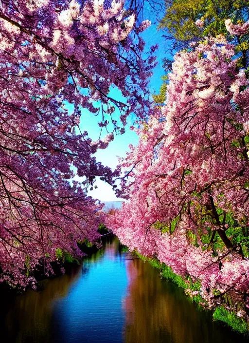 Image similar to beautiful spring season photography trees and river award winning cinematography